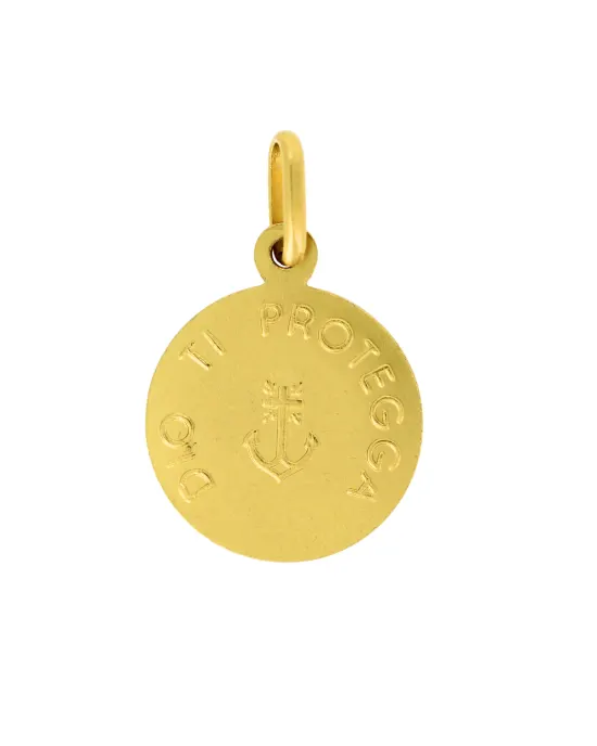 18CT Y/G JESUS MEDAL 15mm